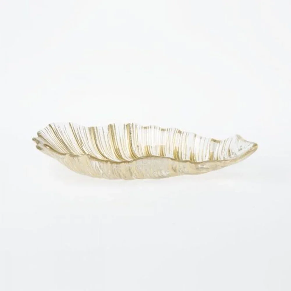 Vietri Nature Glass Medium Feather Bowl
